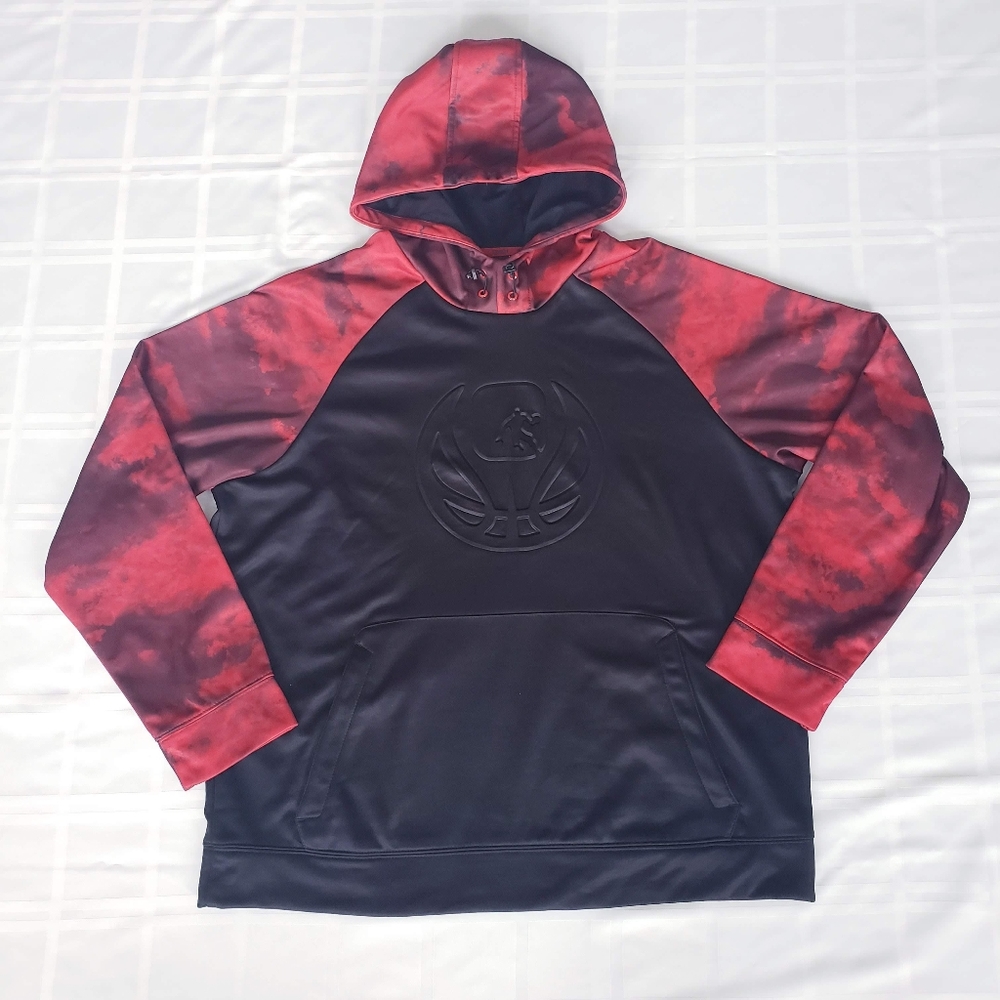 Large AND1 Red & Black Hooded Basketball Sweater